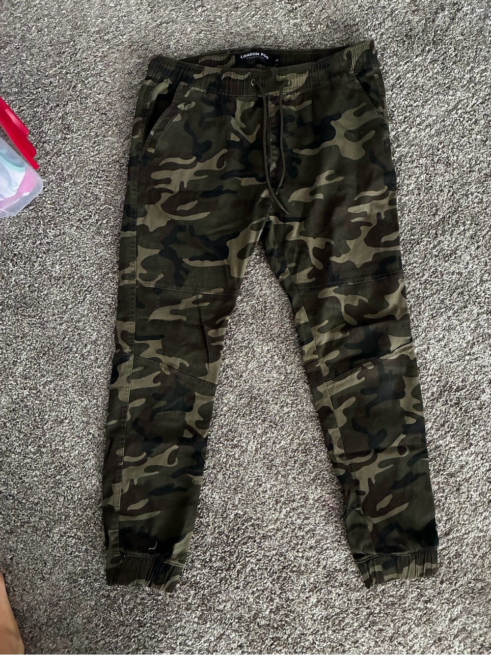 London Fog Men's Camo Jogger Pants - Olive Green/Brown